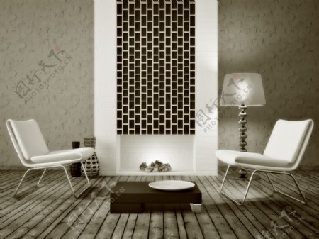 黑白风格客厅图片