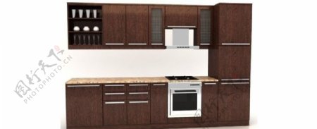 精美现代厨房3d模型图片载精美现代厨房