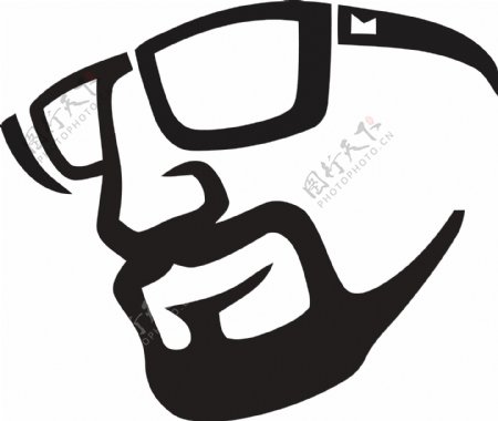 小胡子logo矢量素材