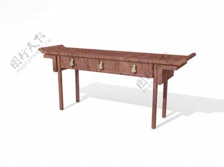 中式桌子3d模型家具