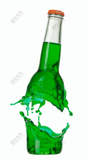 创意绿色酒瓶图片