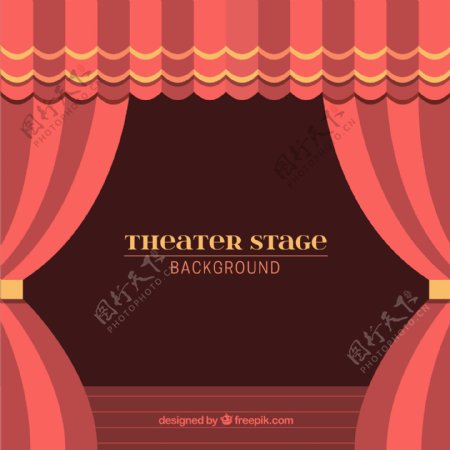 剧院舞台与窗帘背景