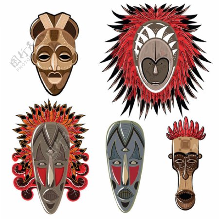 民族羽毛面具图片