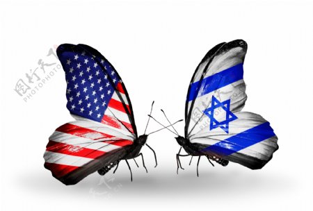 美国国旗与以色列国旗图片