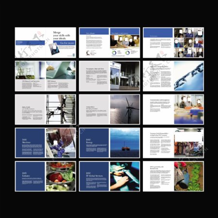 大气企业画册版式全套模板EPS下载