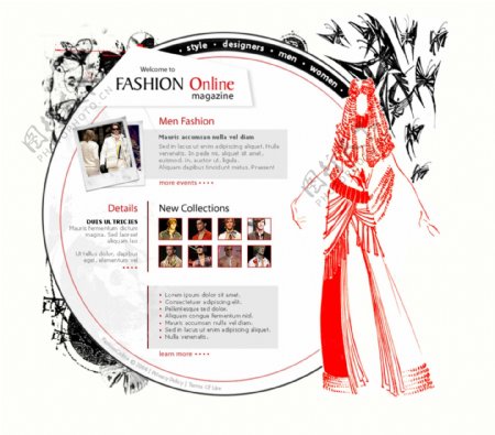 很有设计味的欧美服装艺术网页模版03men
