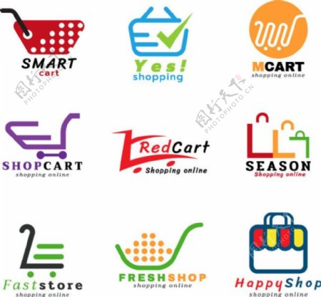 创意购物车logo设计图片