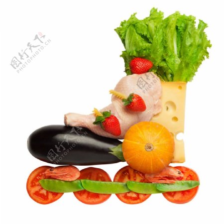创意蔬菜车图片