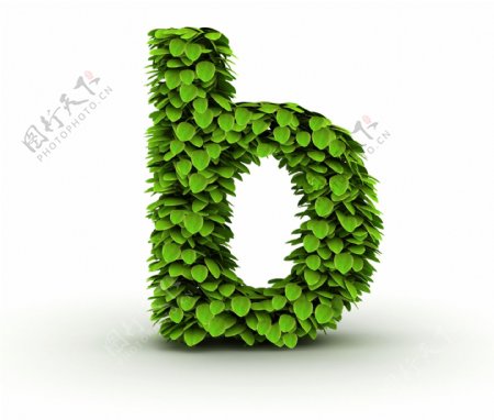 绿叶组成的字母b
