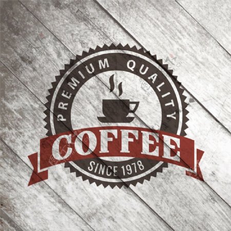 复古咖啡杯标志图片