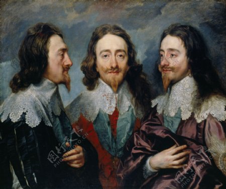 三个男人油画图片