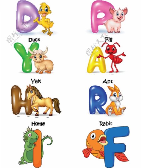动物和字母