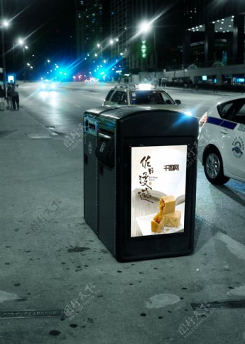 垃圾桶广告牌免费下载