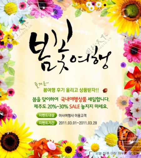 韩式风格花卉网站海报
