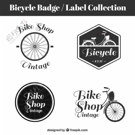 复古自行车徽章和标签