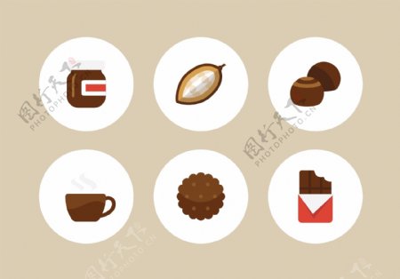 扁平化巧克力食品图标
