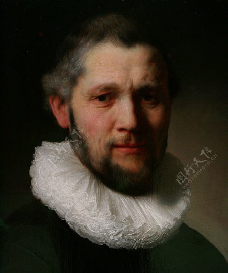 微笑的欧洲贵族男子油画图片
