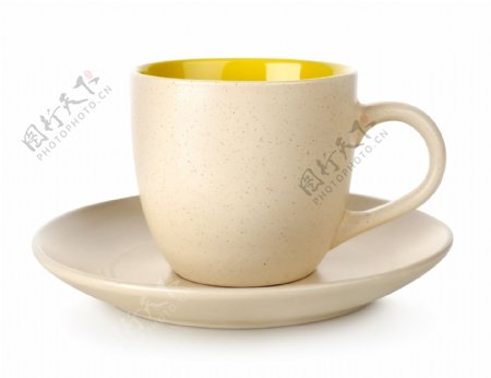 黄色咖啡杯子图片