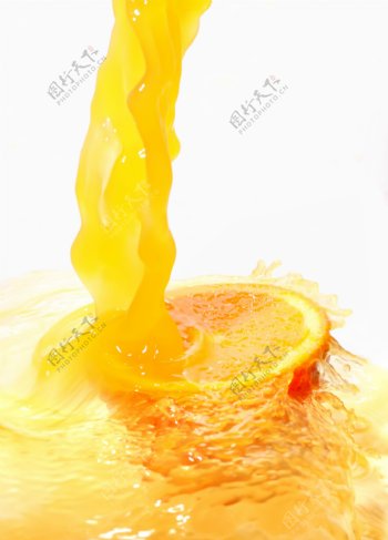 动感橙汁水柱水滴图片图片