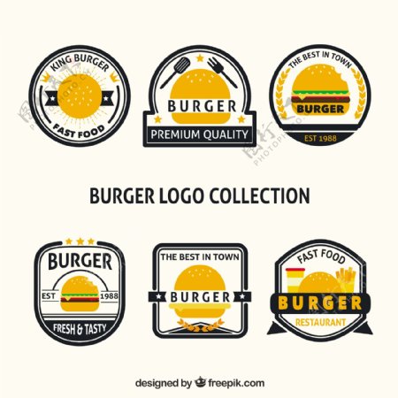 各种汉堡标签图标