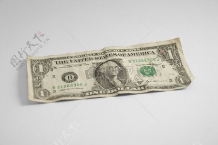 皱褶的美国货币