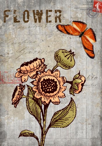 古典手绘花卉装饰画