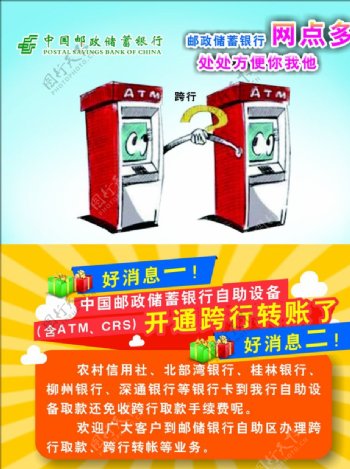 邮政海报跨行取款ATM