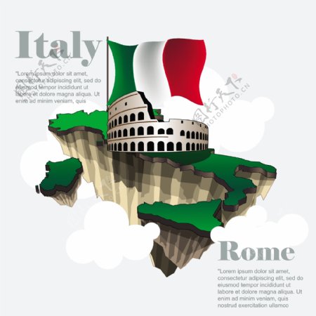 意大利旅游地图风景