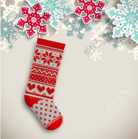 圣诞节雪花和袜子图片