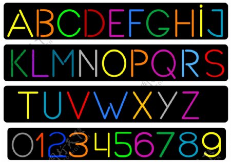 彩色字母数字设计