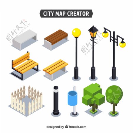创建城市元素素材