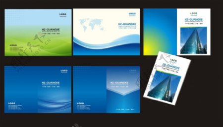 蓝色企业科技画册封面矢量素材