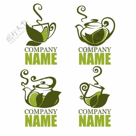 绿茶标志设计矢量素材下载