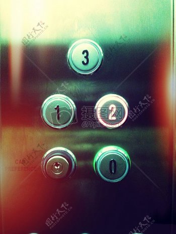 安静的电梯按钮