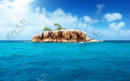 夏季清凉蓝色海洋背景