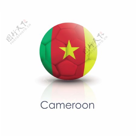 喀麦隆国旗足球贴图矢量素材