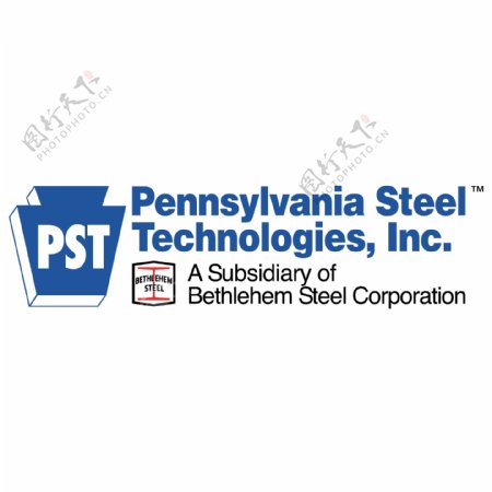 PST蓝色网页标志logo设计