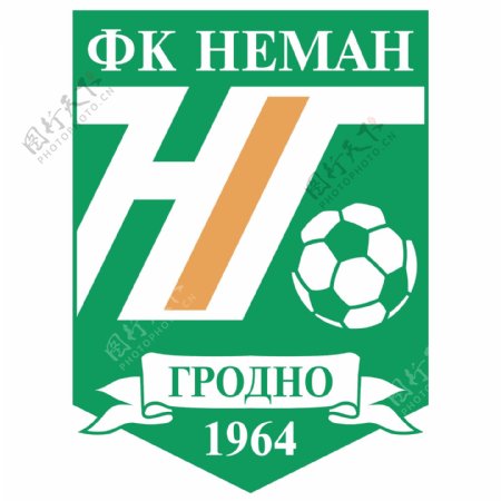 绿色背景足球logo设计