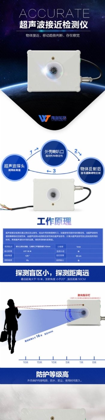 淘宝天猫详情页超声波接近检测仪