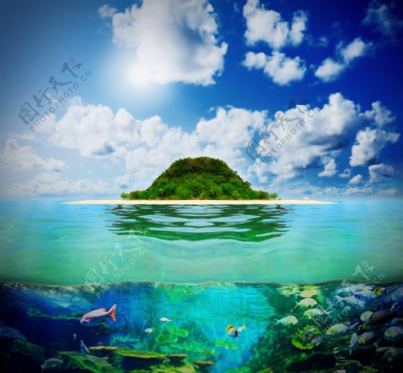 海岛风景与海底世界图片