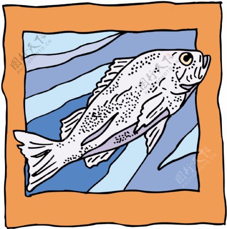 五彩小鱼水生动物矢量素材EPS格式0630