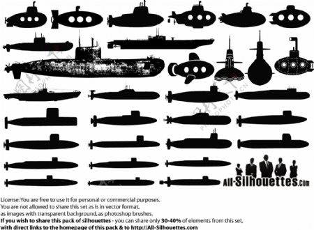 潜艇图案矢量图素材