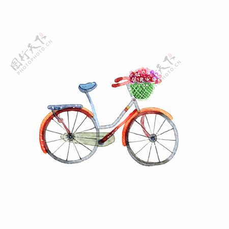 自行车花纹背景图案