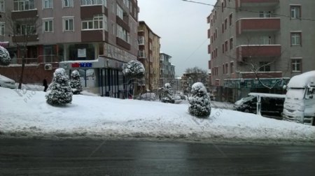 冬天路边的雪景