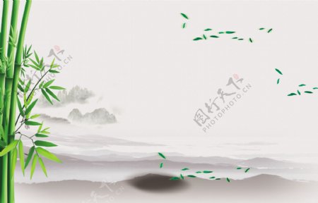 竹子中国风水墨高清背景图
