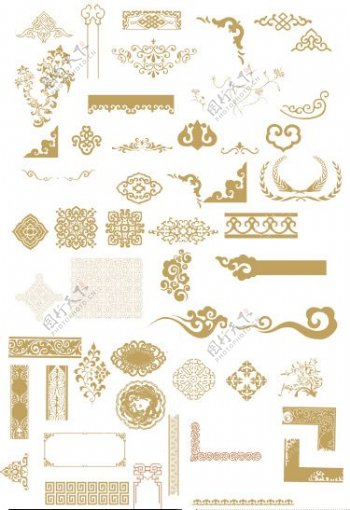 中国古典装饰图案矢量素材