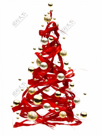飘带与圣诞树组成的圣诞树图片