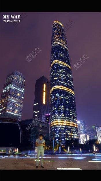 广州国际金融中心夜景图片