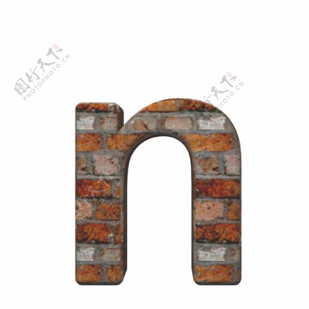 一个小写字母的字符集的旧砖