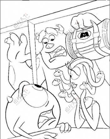 迪斯尼绘画人物卡通人物怪兽矢量素材ai格式06